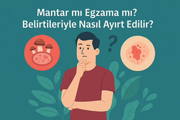 Mantar mı Egzama mı? Görsel, cilt problemleri arasındaki farkları anlatan blog yazısı için hazırlanmıştır.